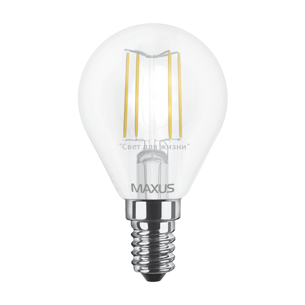 LED лампа MAXUS (филамент), G45, 4W, яргкий свет,E14 (1-LED-548) (NEW) 1-LED-548 фото
