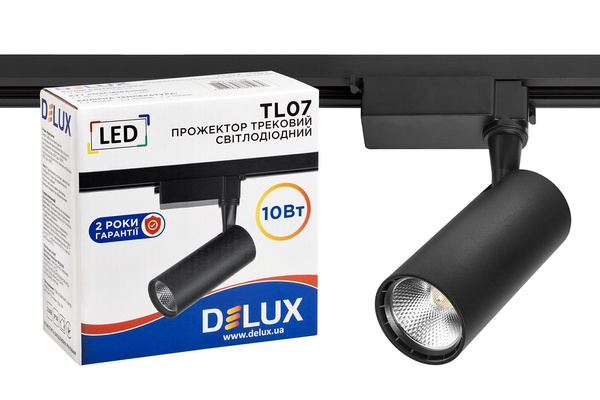 Прожектор Світлодіодний Трековий DELUX TL07 10 Вт 36° _4000K чорний 90015738 фото