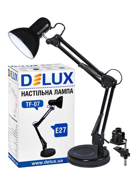 Настільна лампа DELUX 90012375 TF-07_E27 чорний 90012375 фото
