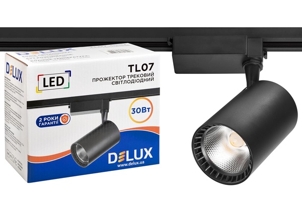 Прожектор Світлодіодний Трековий DELUX TL07 30 Вт 36° _4000K чорний 90015875 фото