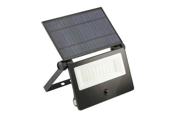 Прожектор GTV LUMOS II, датчик руху, сонячна панель, 2000Lm, 2x2600mAh, 6400K, IP65, зарядний, чорний (LD-LUMOSII-3000-64) LD-LUMOSII-3000-64 фото