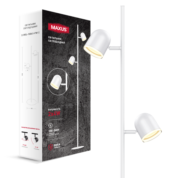 Спот світильник на 2 лампи MAXUS MSL-01F 2x4W 4100K білий 2-MSL-10841-FW фото