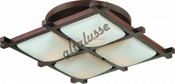 Люстра ALTALUSSE INL-3092C-04Antique brass & Walnut 8599879301179 фото