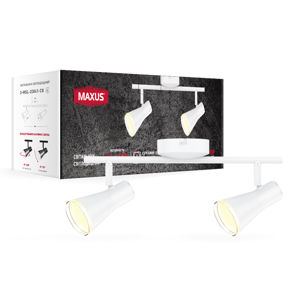 Спот світильник на 2 лампи MAXUS MSL-02C 2x4W 4100K білий 2-MSL-20841-CW фото