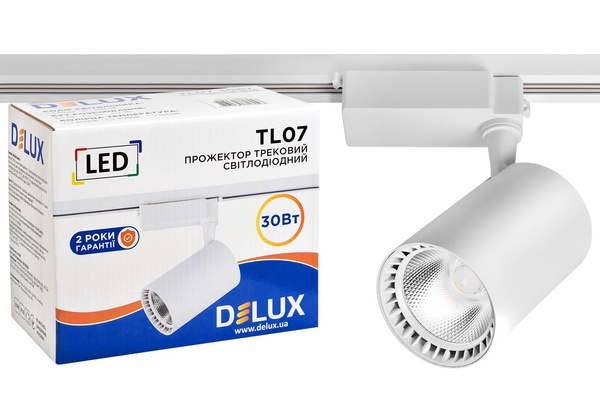 Прожектор Світлодіодний Трековий DELUX TL07 30 Вт 36° _4000K білий 90015874 фото