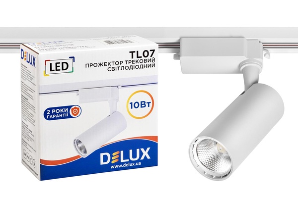 Прожектор Світлодіодний Трековий DELUX TL07 10 Вт 36° _4000K білий 90015822 фото