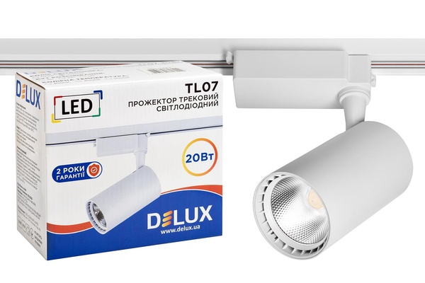Прожектор светодиодный трековый DELUX TL07 20 Вт 36° _4000K белый 90015872 фото