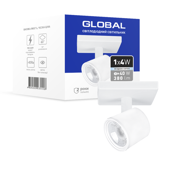 Світильник світлодіодний GSL-02S GLOBAL 4W 4100K білий 1-GSL-20441-SW фото
