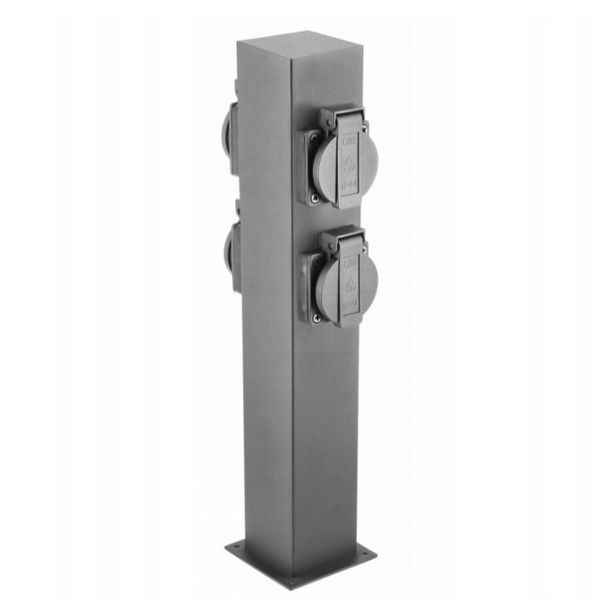 Стовпчик садовий GTV LARGO-P 36, IP54, AC220-240V, 4*розетки Schucko, max.3500W, графіт (OS-LARGP36G-30) OS-LARGP36G-30 фото